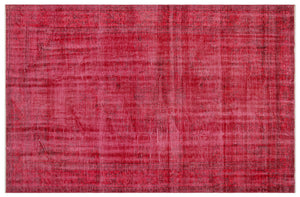 Red Over Dyed Vintage Rug 6'0'' x 9'2'' ft 183 x 280 cm