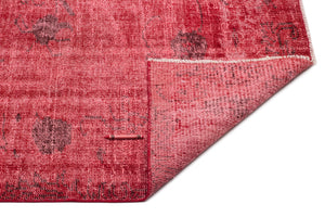Red Over Dyed Vintage Rug 5'2'' x 8'6'' ft 158 x 259 cm