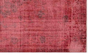 Red Over Dyed Vintage Rug 5'2'' x 8'6'' ft 158 x 259 cm