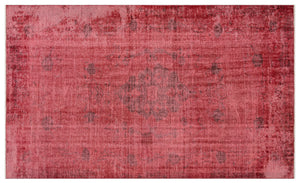 Red Over Dyed Vintage Rug 5'2'' x 8'6'' ft 158 x 259 cm