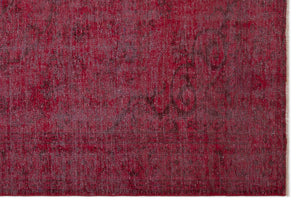 Red Over Dyed Vintage Rug 6'0'' x 8'10'' ft 183 x 268 cm
