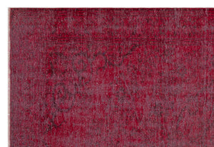 Red Over Dyed Vintage Rug 6'0'' x 8'10'' ft 183 x 268 cm