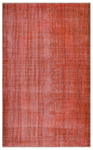 Orange Over Dyed Vintage Rug 5'9'' x 9'5'' ft 175 x 286 cm