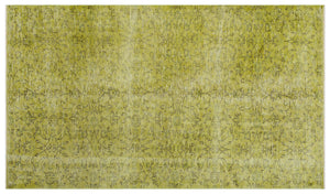 Green Over Dyed Vintage Rug 4'9'' x 8'2'' ft 145 x 250 cm