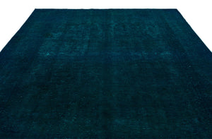 Turquoise Over Dyed Vintage XLarge Rug 9'1'' x 12'2'' ft 277 x 370 cm