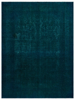 Turquoise Over Dyed Vintage XLarge Rug 9'1'' x 12'2'' ft 277 x 370 cm