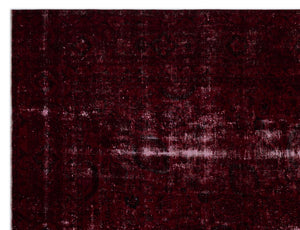 Red Over Dyed Vintage XLarge Rug 9'7'' x 12'7'' ft 292 x 383 cm