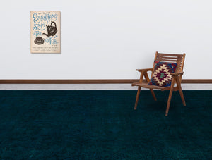 Turquoise Over Dyed Vintage XLarge Rug 9'3'' x 12'11'' ft 283 x 394 cm