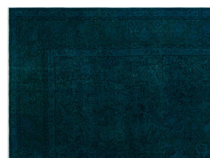 Turquoise Over Dyed Vintage XLarge Rug 9'3'' x 12'11'' ft 283 x 394 cm