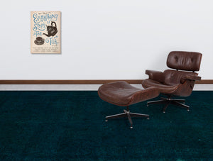 Turquoise Over Dyed Vintage XLarge Rug 9'11'' x 12'12'' ft 301 x 395 cm