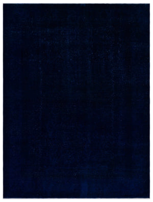 Blue Over Dyed Vintage XLarge Rug 9'5'' x 12'6'' ft 286 x 382 cm