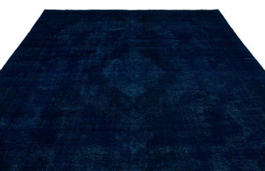 Blue Over Dyed Vintage XLarge Rug 8'10'' x 12'7'' ft 270 x 383 cm