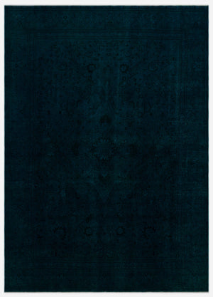 Turquoise Over Dyed Vintage XLarge Rug 9'3'' x 12'8'' ft 281 x 385 cm