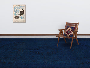 Blue Over Dyed Vintage XLarge Rug 8'7'' x 12'10'' ft 262 x 390 cm