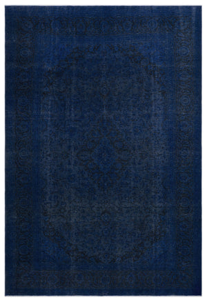 Blue Over Dyed Vintage XLarge Rug 8'7'' x 12'10'' ft 262 x 390 cm
