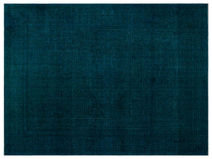 Turquoise Over Dyed Vintage XLarge Rug 9'10'' x 13'2'' ft 300 x 402 cm
