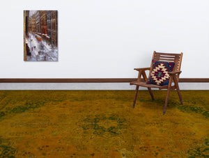 Yellow Over Dyed Vintage XLarge Rug 9'9'' x 12'6'' ft 297 x 381 cm