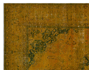 Yellow Over Dyed Vintage XLarge Rug 9'9'' x 12'6'' ft 297 x 381 cm