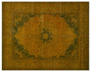 Yellow Over Dyed Vintage XLarge Rug 9'9'' x 12'6'' ft 297 x 381 cm