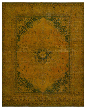 Yellow Over Dyed Vintage XLarge Rug 9'9'' x 12'6'' ft 297 x 381 cm