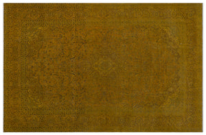 Yellow Over Dyed Vintage XLarge Rug 9'3'' x 14'2'' ft 282 x 431 cm