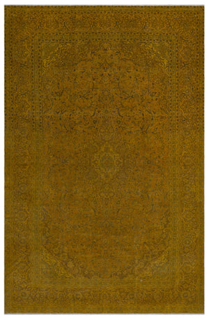 Yellow Over Dyed Vintage XLarge Rug 9'3'' x 14'2'' ft 282 x 431 cm