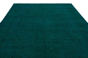 Turquoise Over Dyed Vintage XLarge Rug 9'0'' x 12'6'' ft 275 x 380 cm