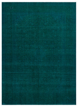 Turquoise Over Dyed Vintage XLarge Rug 9'0'' x 12'6'' ft 275 x 380 cm