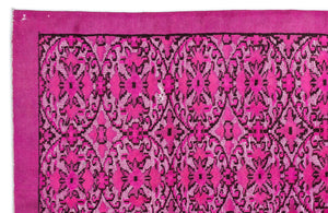 Fuchsia Over Dyed Carved Rug 6'2'' x 9'8'' ft 189 x 295 cm