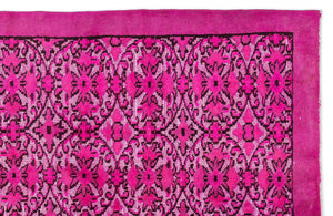 Fuchsia Over Dyed Carved Rug 6'2'' x 9'8'' ft 189 x 295 cm