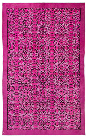 Fuchsia Over Dyed Carved Rug 6'2'' x 9'8'' ft 189 x 295 cm