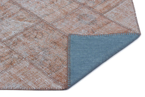 Brown Over Dyed Patchwork Unique Rug 2'7'' x 4'11'' ft 80 x 150 cm