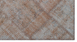 Brown Over Dyed Patchwork Unique Rug 2'7'' x 4'11'' ft 80 x 150 cm