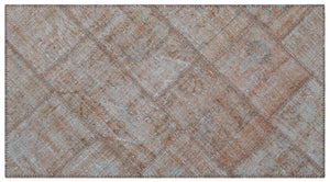 Brown Over Dyed Patchwork Unique Rug 2'7'' x 4'11'' ft 80 x 150 cm