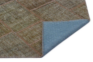 Gray Over Dyed Patchwork Unique Rug 2'7'' x 4'11'' ft 80 x 150 cm