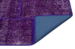 Purple Over Dyed Patchwork Unique Rug 5'3'' x 7'7'' ft 160 x 230 cm