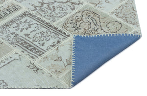 Beige Over Dyed Patchwork Unique Rug 2'7'' x 4'11'' ft 80 x 150 cm