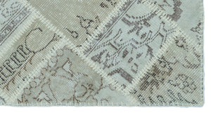Beige Over Dyed Patchwork Unique Rug 2'7'' x 4'11'' ft 80 x 150 cm