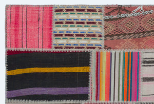 Naturel Over Dyed Kilim Patchwork Unique Rug 4'0'' x 5'12'' ft 122 x 182 cm