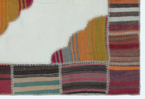 Naturel Over Dyed Kilim Patchwork Unique Rug 3'10'' x 5'10'' ft 118 x 177 cm