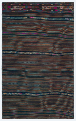 Naturel Over Dyed Kilim Patchwork Unique Rug 3'11'' x 6'5'' ft 120 x 195 cm