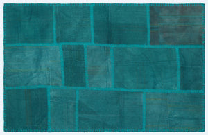 Mixed Over Dyed Kilim Patchwork Unique Rug 3'9'' x 5'11'' ft 115 x 180 cm