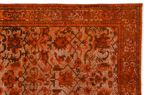 Orange Over Dyed Carved Rug 5'5'' x 8'9'' ft 165 x 266 cm