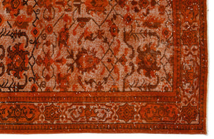 Orange Over Dyed Carved Rug 5'5'' x 8'9'' ft 165 x 266 cm