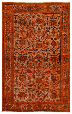 Orange Over Dyed Carved Rug 5'5'' x 8'9'' ft 165 x 266 cm