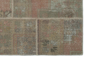 Beige Over Dyed Patchwork Unique Rug 3'11'' x 5'11'' ft 120 x 180 cm