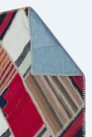 Naturel Over Dyed Kilim Patchwork Unique Rug 5'1'' x 7'7'' ft 156 x 230 cm