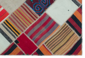 Naturel Over Dyed Kilim Patchwork Unique Rug 5'1'' x 7'7'' ft 156 x 230 cm