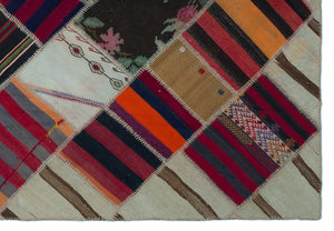 Naturel Over Dyed Kilim Patchwork Unique Rug 5'3'' x 7'9'' ft 160 x 235 cm