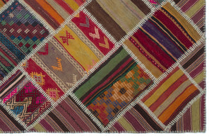 Naturel Over Dyed Kilim Patchwork Unique Rug 5'1'' x 7'10'' ft 155 x 238 cm